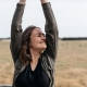 Amanda Jane taking in the beautiful Australian nature and having a big stretch