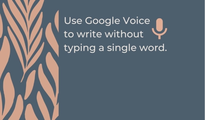 banner saying "use google voice to write without typing a single word"